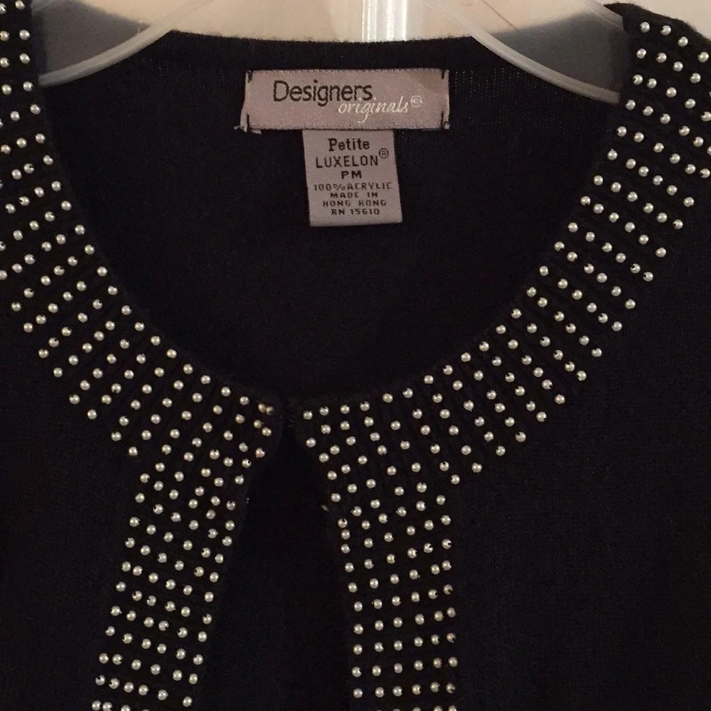 Vintage Designers Originals🎉6xHP🎉Black & Pearl Sweater - Picture 3 of 3